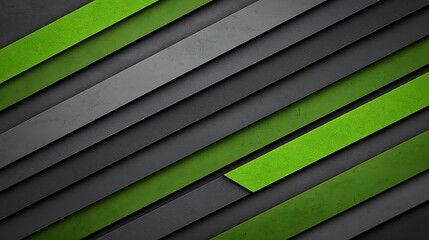 Obraz premium Modern Abstract Background with Geometric Lines and Green Accents on Dark Surface for Creative Projects