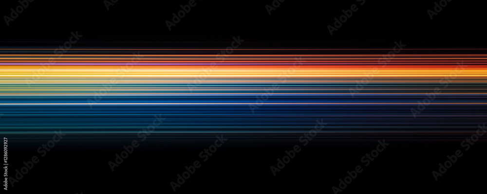 Wall mural gradient of cool and warm tones seamlessly blending into each other on a black backdrop.