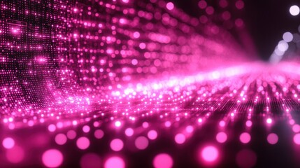 Fototapeta premium Pink digital data flow tunnel