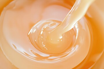 Golden liquid flows gracefully in a swirling dance, capturing the essence of natural sweetness and warmth in a bowl. Generative AI