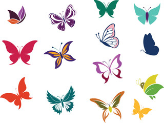 set of vector butterflies,Elegant Butterfly Vector Collection