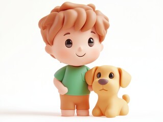 Cute Child with Playful Dog in Bright, Cheerful Setting