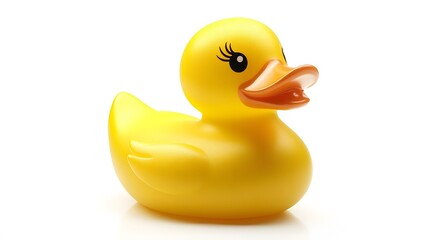 A bright yellow rubber duck, clean white background, transparent isolate
