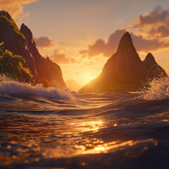 Sunset over the ocean