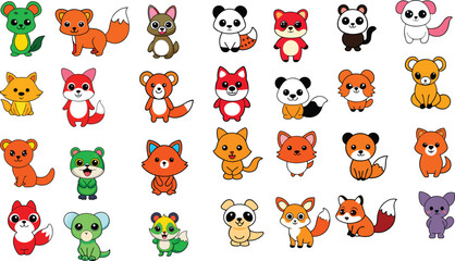 Obraz premium Cute Dog Vector Collection ,set of animal icons