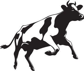A black and white logo type cow silhouette design - cow icon design