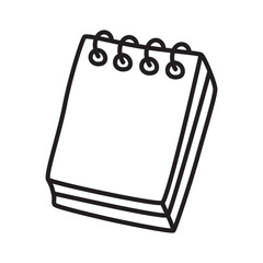 Doodle Notepad icon. Infographic symbol. Line art style graphic design element. Vector illustration isolated on white background