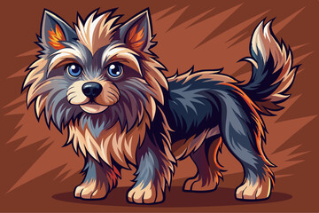 vector of  Furry short-legged dog