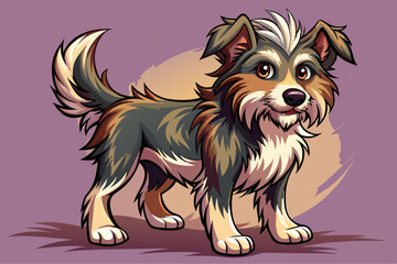 vector of  Furry short-legged dog