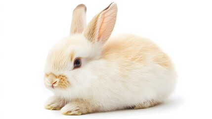 A fluffy bunny, isolated on white