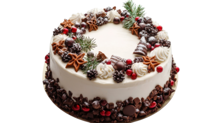 Deliciously decorated winter cake featuring festive toppings and seasonal flair for holiday celebrations