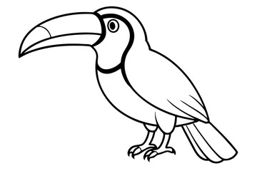 Simple Toucan Line Art