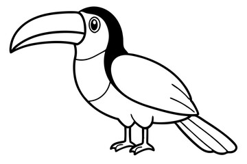 Simple Toucan Line Art