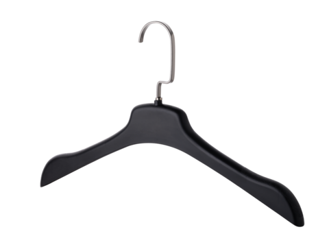 Clothes hanger isolated on a white background, plastic with a metal hook