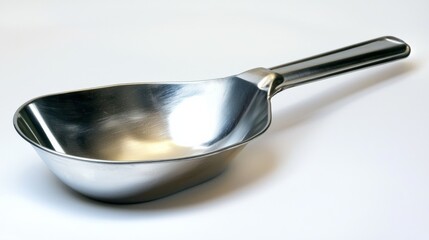 Stainless Steel Scoop Polished Metal, Single Handle Design, Minimalist Concept, scooper, utensil