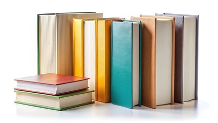 Realistic Book Mockup Set: Various Sizes, Upright, Isolated on White Background