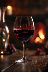 Luxurious velvety red wine fills the soft void