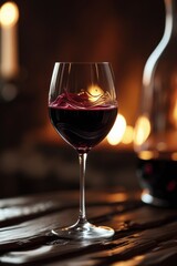 Luxurious velvety red wine fills the soft void