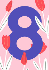 Women's Day 8 March with Tulips Card