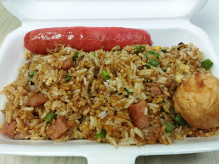 mixed fried rice with Taiwanese sausage