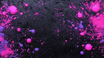 Vibrant Abstract Art with Splashes of Color and Dynamic Perspective on Dark Background