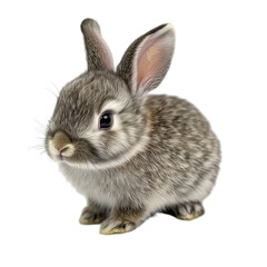Obraz premium cute adorable baby rabbit isolated on white or transparent background