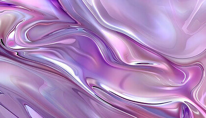Obraz premium Abstract Background Illustration - Purple Swirls, Fluid Art, Metallic Sheen