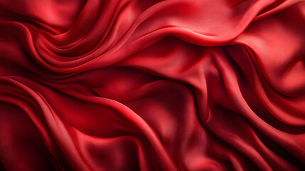 Obraz premium Crimson Silk: A luxurious and mesmerizing display of flowing red silk, its folds and textures creating a sense of opulence and artistic design.