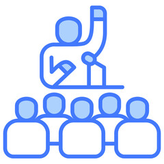 Public Speaking Blue Icon