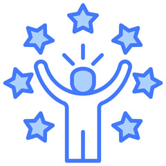 Self Confidence Blue Icon