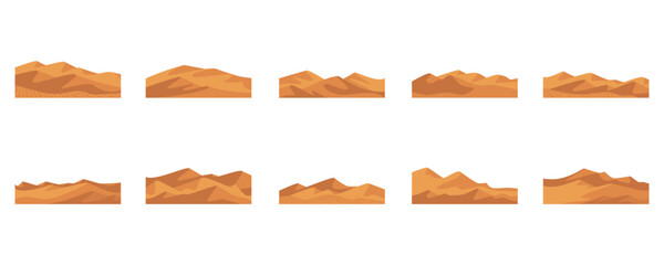 Desert Hill Landscape Illustration Set