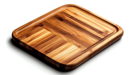 Rustic Square Teak Wood Cutting Board: Product Photography AI Generated
