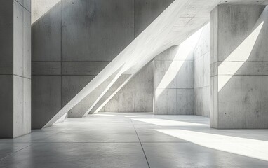 Minimalist monochrome concrete texture with angular polygonal forms, perfect for industrial design presentations, urban lifestyle blogs, and architectural portfolio layouts.