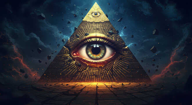 Eye in Pyramid Symbol Illuminati Conspiracy Digital Art Design
