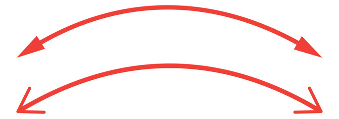 Thin long straight double arrow. Vector illustration. Double arrow icon set . two side arrows icon vector. Dual semi circle arrow. Vector illustration.