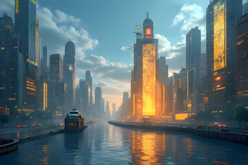 Fototapeta premium Various financial transactions via mobile phone It is very popular in this era