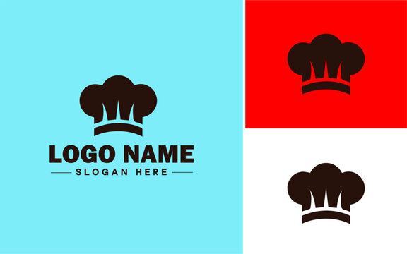 Culinary School icon Cooking academy Culinary institute Chef school flat logo sign symbol editable vector