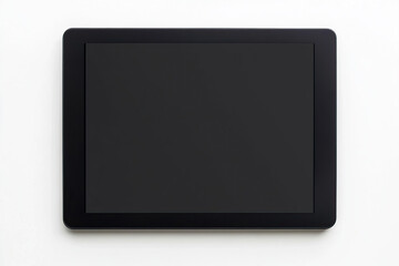 Blank screen on a tablet computer placed on a flat surface for display or use