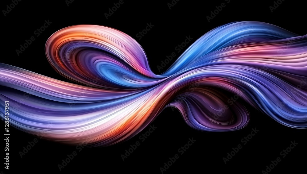Wall mural streaks of light. radiant beams shine on a dark background. sparkling luminous lines create a unique