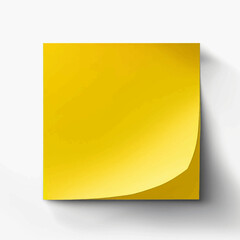 Yellow blank note with sticky notes, shadow on white background. Vector illustration.