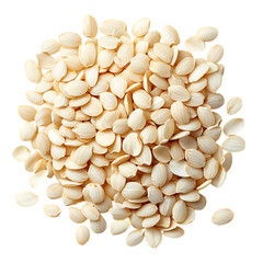 A Mound of Rice Grains Resembles a Pile of Sunflower Seeds Isolated on Transparent Background