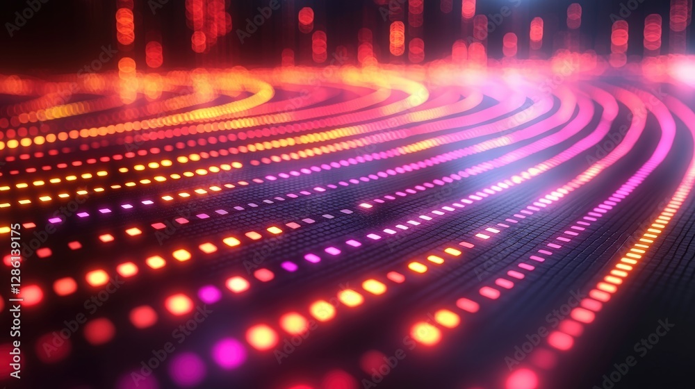 Poster colorful light pattern creating an enchanting display of vibrant colors in motion and flowing design