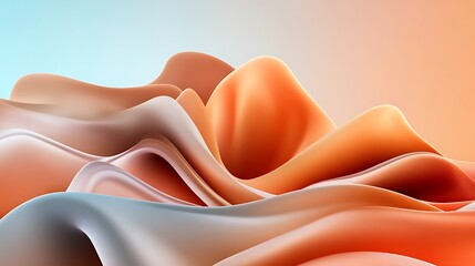 Fototapeta premium Abstract 3D Render: Fluid Forms in Warm Hues AI Generated