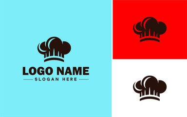 Culinary School icon Cooking academy Culinary institute Chef school flat logo sign symbol editable vector