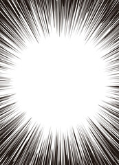 マンガ動画編集に使いやすい画像＿白黒の集中線効果線の背景素材2
