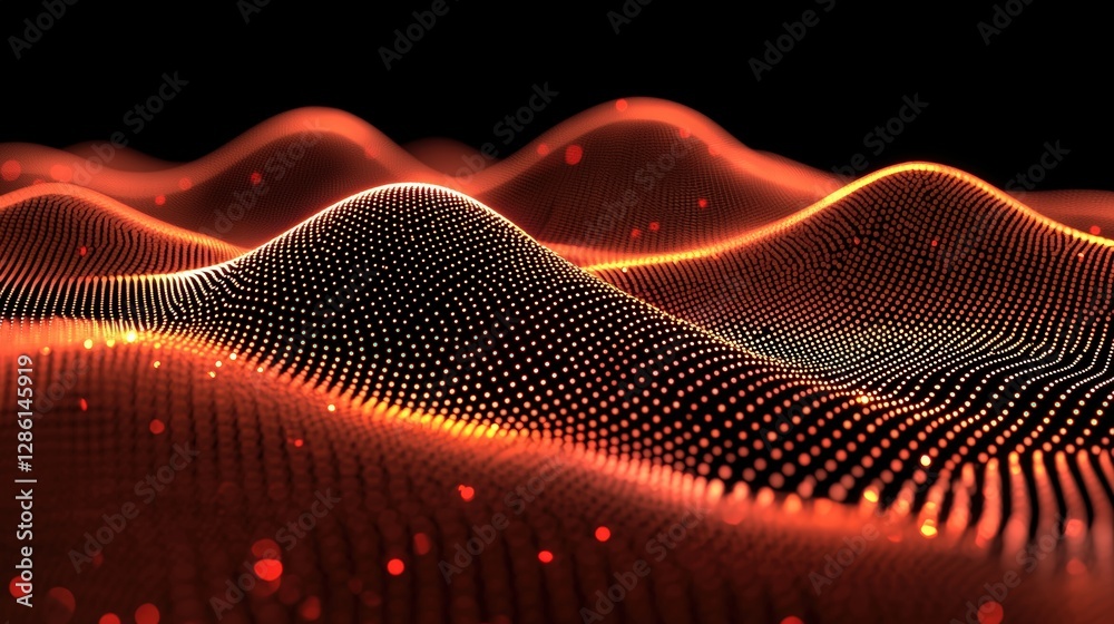 Poster ethereal wave of light illuminating the dark space with a mesmerizing and abstract pattern