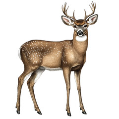 Majestic male deer with antlers in forest setting