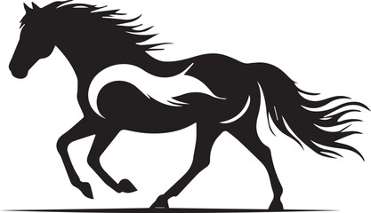 A black and white logo type horse silhouette design - horse icon design
