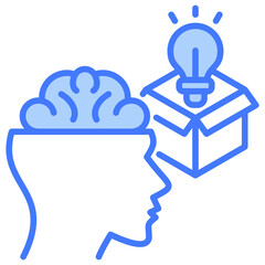 Think Outside The Box Blue Icon