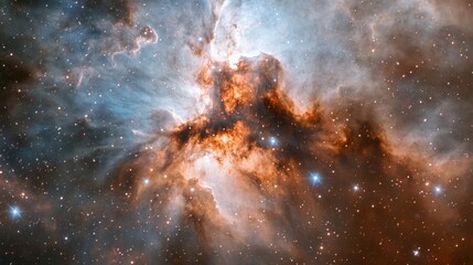 Fototapeta premium A hyper-detailed cosmic vortex forms within a nebula, distorting the galaxy in waves of light